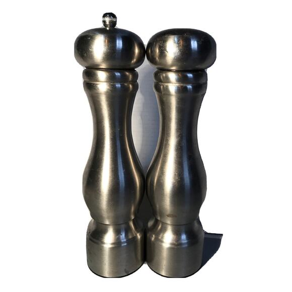 Olde Thompson Carbon Steel Salt & Pepper Shakers Stainless Steel 9.5"H - Picture 1 of 6